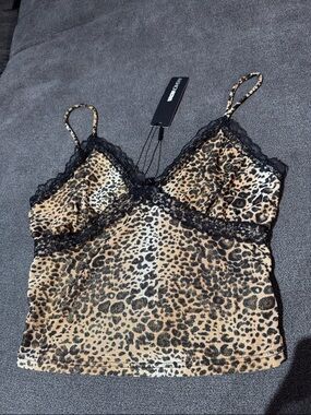 NWT Fashion Nova Lizette Leopard Cami- Size Medium